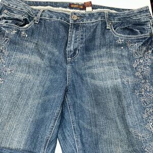 Vintage Embroidered Butterfly Jeans – Size 20 Y2K Denim
